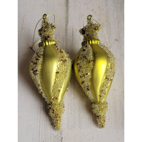 Unique green pointed star set ornament Xmas decor - Picture 4 of 12